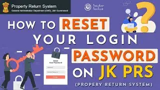 How to RESET PASSWORD on JK PRS (Property Return System)  Portal for all JK GOVT EMPLOYEES