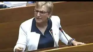 Ana Barcelo en el Pleno que aprueba el dictamen de la Comisión del Metro