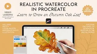 Realistic Watercolor in Procreate Autumn Oak Leaf: A Quick Demo