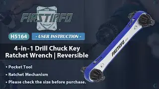 FIRSTINFO H5164 4-in-1 Drill Chuck Key Ratchet Wrench
