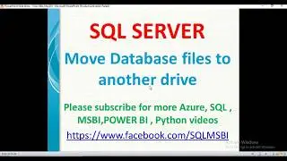 Move data files to another drive in sql | move mdf files to other drives in sql | sql dba tutorials