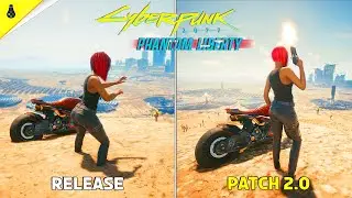 Cyberpunk 2077 Release vs Patch 2.0 - Details and Physics Comparison