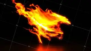 Fire horse running, seamless loop, against black 3d rendering