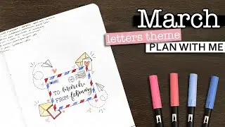 March Bullet Journal Setup 💜 Letters and mail theme bullet journal spreads