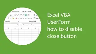 Excel VBA UserForm how to disable close button