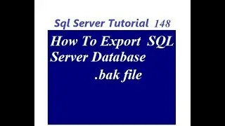 How to export  SQL Server Database