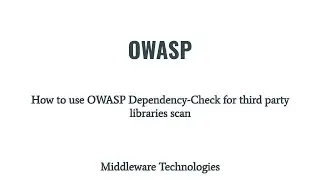 How to use OWASP Dependency-Check for third party libraries scan