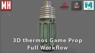 3D Game Prop model of thermos : FULL WORKFLOW Tutorial