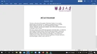 How to insert a logo in your letterhead in Microsoft Word