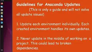 Anaconda Python Part 4 Update Anaconda Guidelines