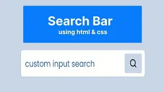 Search Bar Using Html CSS | Making a custom input text type