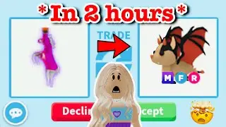 TRADING from RIDE POTION to MEGA NEON LEGENDARY in just *2 HOURS* (Adopt me)