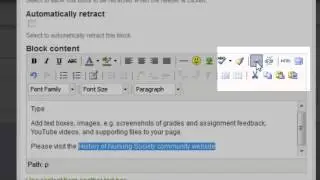 Mahara: How to create a page, text, and hyperlink