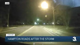 Road conditions in Hampton after the storm