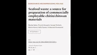 Seafood waste: a source for preparation of commercially employable chitin/chitosan ma... | RTCL.TV