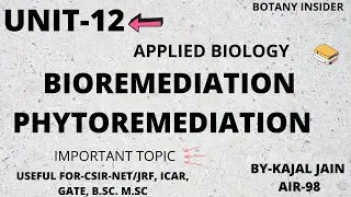 Unit-12 Applied Biology | Bioremediation | Phytoremediation | Detailed | CSIR-NET JRF ||