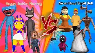 Siren Head VS Huggy Wuggy VS Squid Game Doll VS Ankha VS Merong Battle #2
