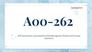 A00-262 SAS Data Quality using DataFlux Data Management Studio Exam Dumps Questions