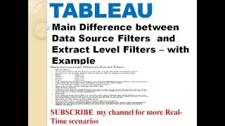 Data Source Filter  Vs Extract Level Filter