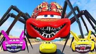 Live Epic Escape From Lightning McQueen Eater Monsters | McQueen VS Lightning McQueen BeamNG.Drive15