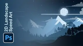 2D Landscape Speed Art | Adobe Photoshop