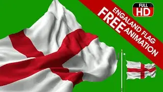 ENGLAND FLAG ANIMATION IN GREEN SCREEN ( loop animation )