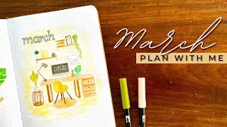 Bullet Journal Setup March 2021 • Desk / Workspace BuJo Theme • Plan With Me