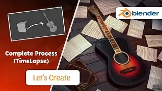 Guitar Complete Process In Blender (Timelapse) | Blender 4.1 | #artofabhi9 #blender #b3dGuitar