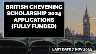 British Chevening Scholarship 2024 Applications (Fully Funded) Urdu Hindhi