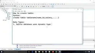 Create table,Insert value and Data Types in Sqlite Database