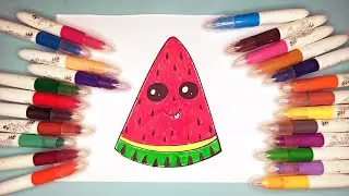 Рисуем кусочек арбуза 🍉