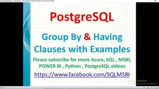 Postgresql Tutorials | Group By Having Clause in PostgreSQL | postgresql having clause