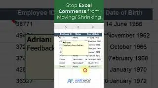 Stop Excel notes from moving/ shrinking/ expanding