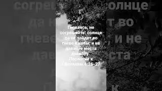 Гневаясь, не согрешайте: солнце да не зайдет во гневе вашем; и не давайте места диаволу.