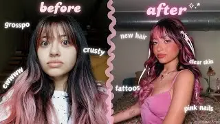 GLOW UP GONE WRONG *kinda* pink hair, dream nails, tattoo, makeover ✨