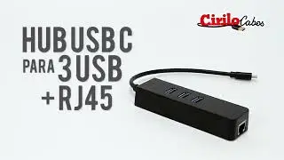 HUB USB C 3 Portas USB + RJ45