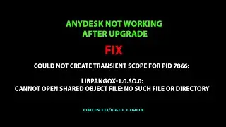 LINUX ERROR FIX: Could not create transient scope for PID 7866: