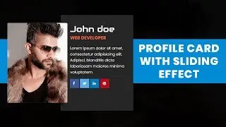 Profile Card with Sliding Effect Animation | Jquery Animation Effects