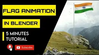 Flag Animation In Blender..... 5 Minute Tutorial.../  With subtitles.