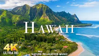 FLYING OVER HAWAII (4K UHD) - Relaxing Music Along With Beautiful Nature Videos(4K Video Ultra HD)