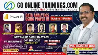 Power BI Demos Part3 - Sep 4th 2024 | Bhaskar Jogi | Go Online Trainings | 90000 75637