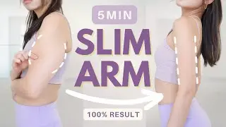 5min Quick Slim Arm + Stretches⏱| Burn Upper & Lower Arms Fat | All Seated (100% Worked)