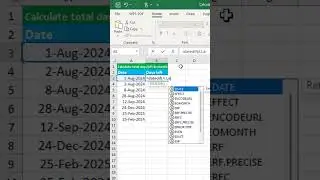 Calculate total days left in month in excel