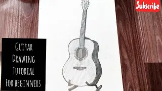 How to draw a guitar easy step by step for beginners