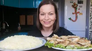 МУКБАНГ РЫБА В КЛЯРЕ/САЛАТ С КУРИЦЕЙ И ГРИБАМИ/MUKBANG HALK FAMILY ЕДА ОБЖОР