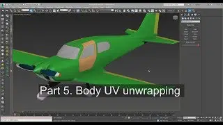 3ds max Unwrapping UV - modeling timelapse - airplane part 5