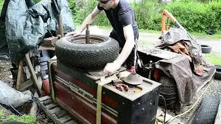 Coats 40-40A Tire Machine Removing Extremely Old Tires from Rims