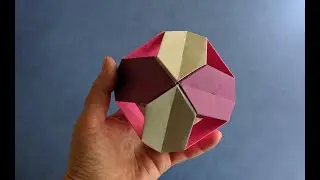 Кусудама из бумаги 12 модулей. Бумажный шар. Kusudama. Paper ball