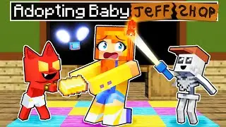 Adopting BABY JEFF'S SHOP in Minecraft!