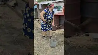 Баба убирает мусор и кричит на меня